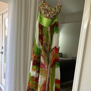 Strapless beaded dress